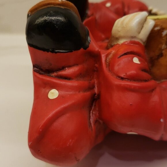 Vintage Ceramic clown playing harmonica red white dots figurine 5"tall - Picture 11 of 11